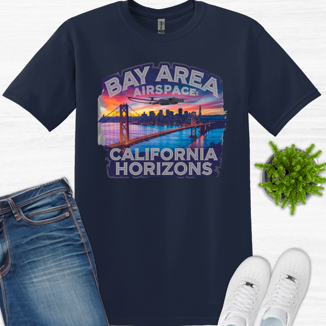 "Bay Area Airspace: California Horizons" V3 - San Francisco Drone T-Shirt