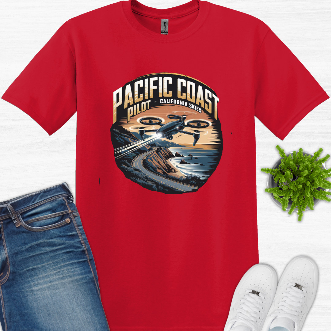 "Pacific Coast Pilot – California Skies" -  Drone Pilot T-Shirt