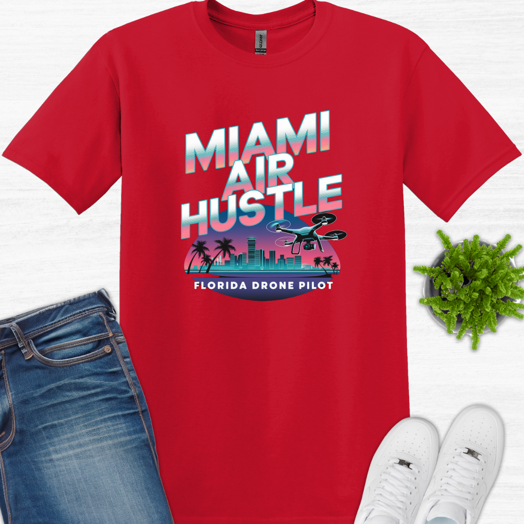 "Miami Air Hustle" V4 – Florida Drone Pilot T-Shirt