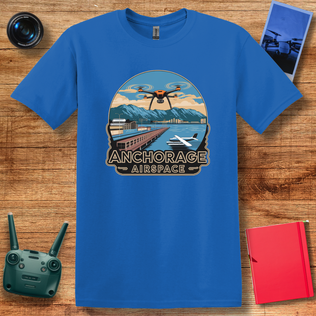 "Anchorage Airspace – Explore Alaska’s Heart from Above" V2 - Alaska Drone Enthusiast T-Shirt