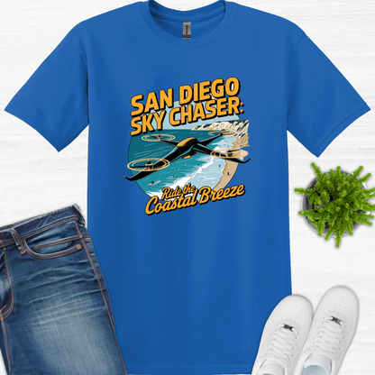 "San Diego Sky Chaser: Ride the Coastal Breeze" V2 – California Drone T-Shirt