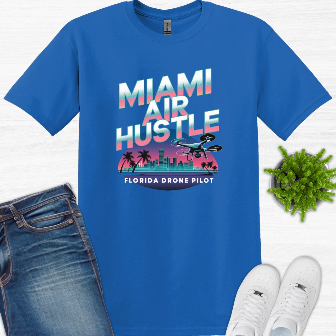 "Miami Air Hustle" V4 – Florida Drone Pilot T-Shirt