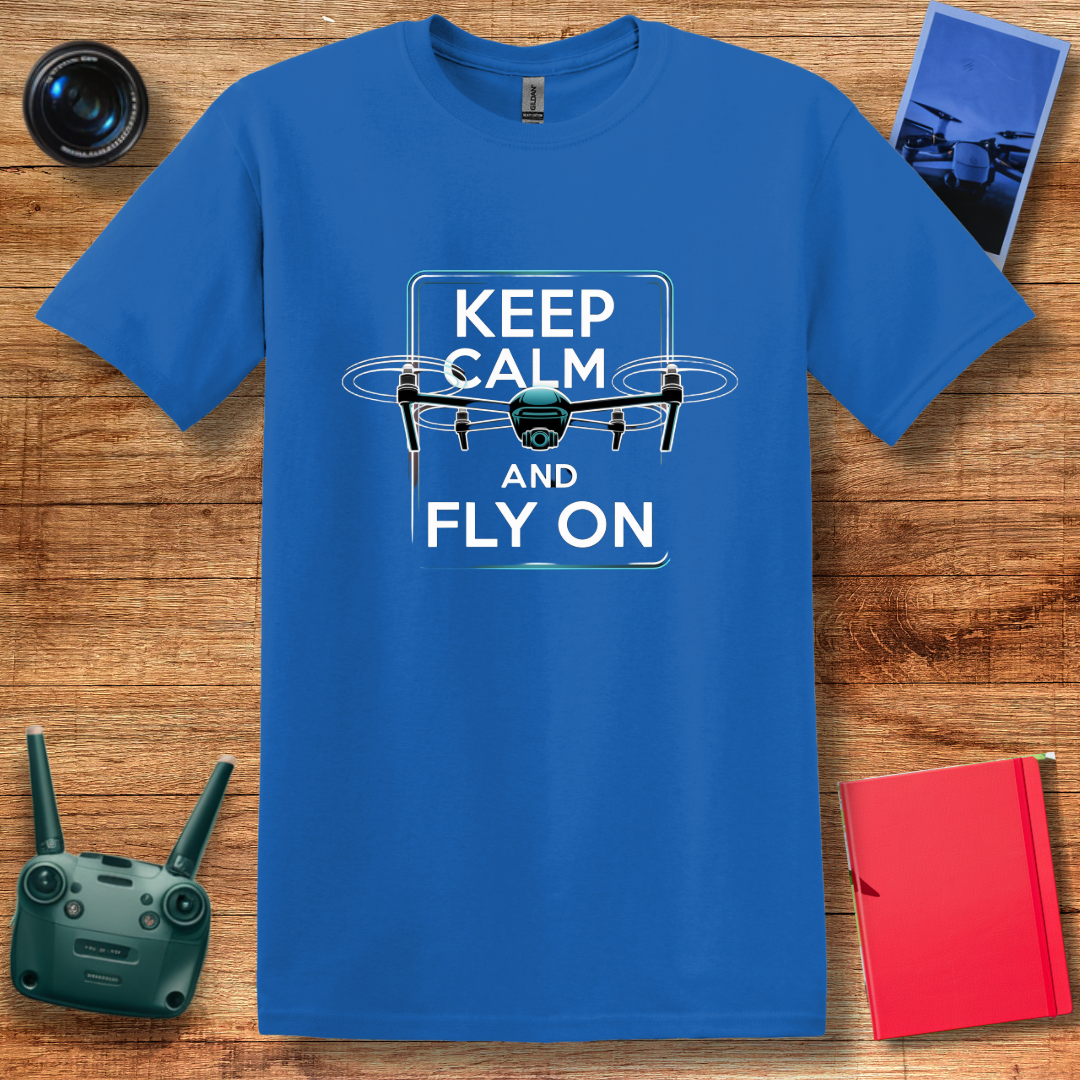 “Keep Calm and Fly On” Motivational Drone T-Shirt