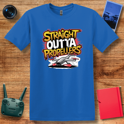 “Straight Outta Propellers” Funny Drone T-Shirt