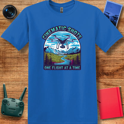 "Cinematic Shots One Flight at a Time" - Drone Pilot T-Shirt - V3