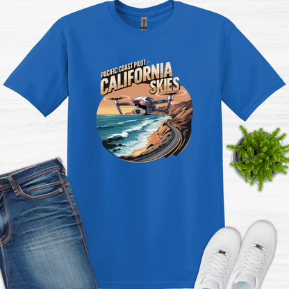 "Pacific Coast Pilot – California Skies" V2 -  Drone Pilot T-Shirt