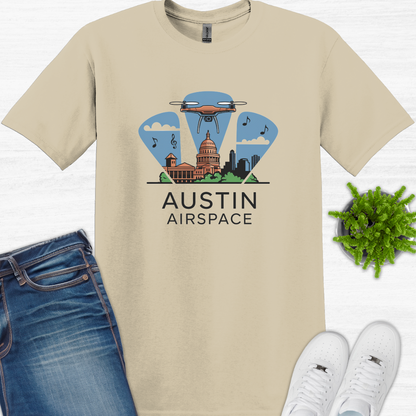 "Austin Airspace" – Texas State Drone T-Shirt