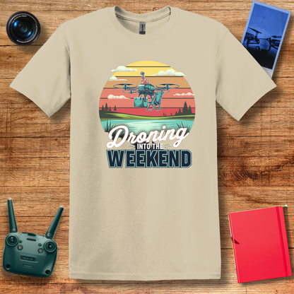 "Droning Into the Weekend" – Funny Drone Enthusiast T-Shirt