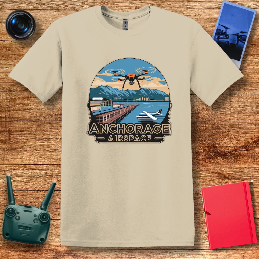 "Anchorage Airspace – Explore Alaska’s Heart from Above" V2 - Alaska Drone Enthusiast T-Shirt