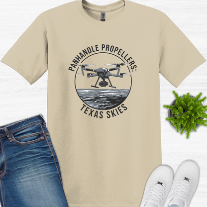 "Panhandle Propellers: Texas Skies" V4 – Bold Texas Drone T-Shirt