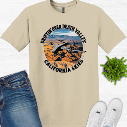 "Driftin’ Over Death Valley: California Skies" V2 – Drone Pilot T-Shirt