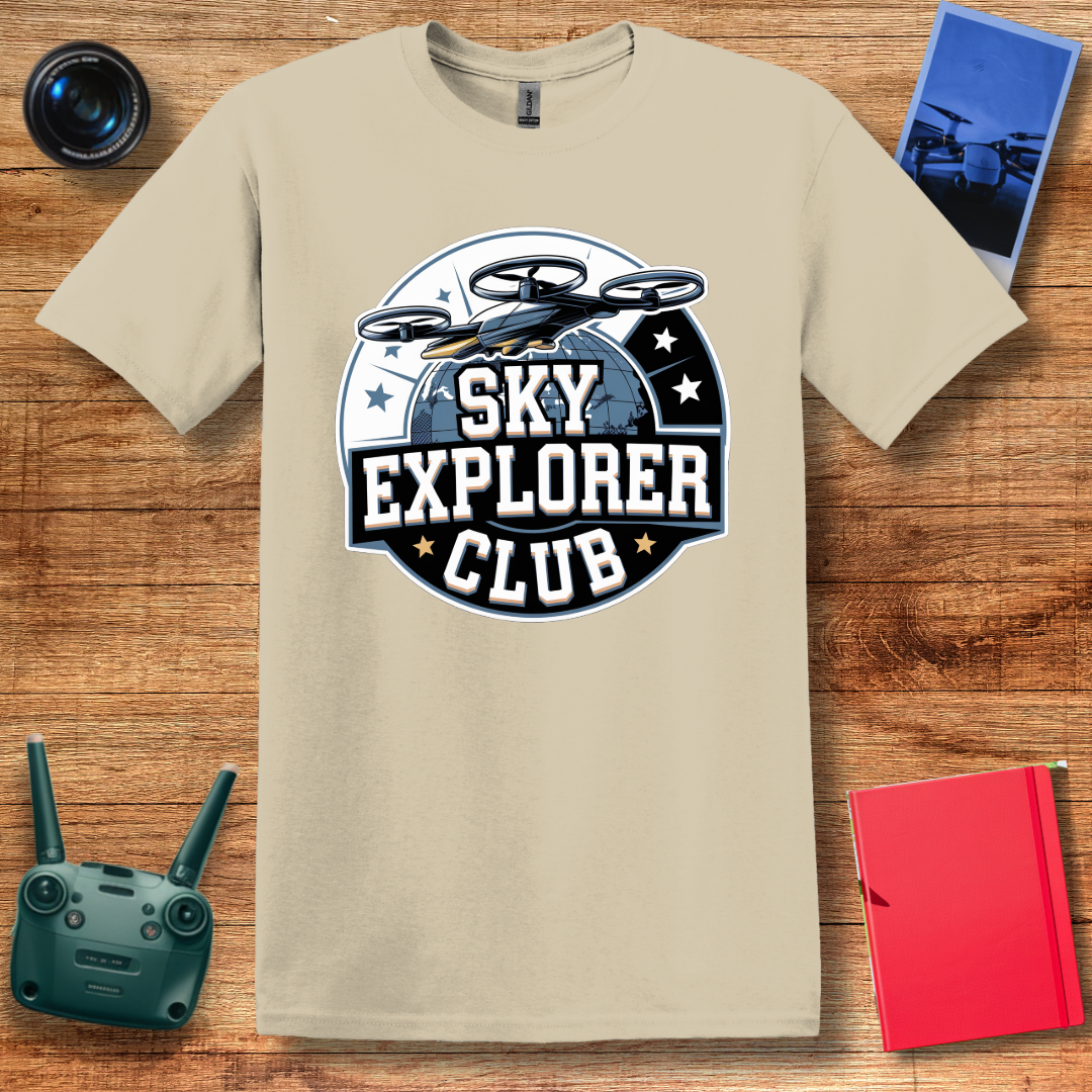 “Sky Explorer Club” Vintage Drone T-Shirt