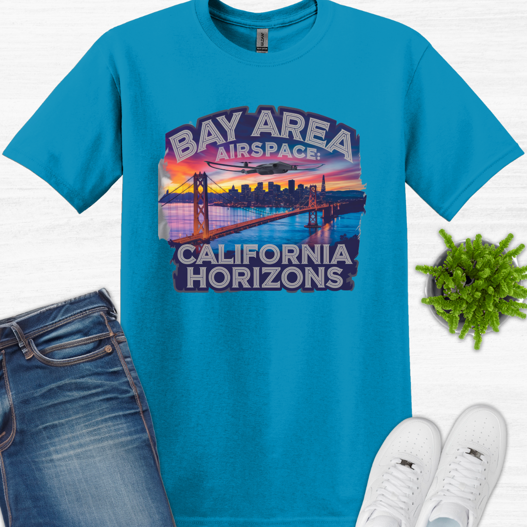 "Bay Area Airspace: California Horizons" V3 - San Francisco Drone T-Shirt