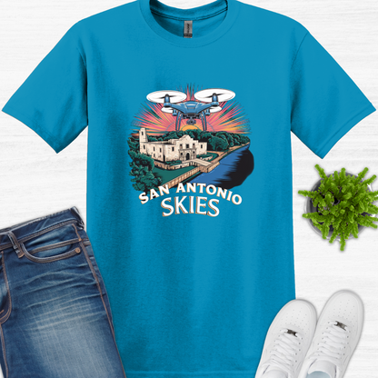 "San Antonio Skies" V2 - Texas Heritage, Drone Pilot T-Shirt