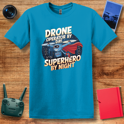 "Drone Operator by Day, Superhero by Night" – Mom, Dad, Funny Drone T-Shirt