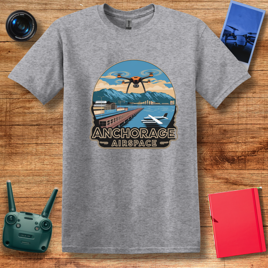 "Anchorage Airspace – Explore Alaska’s Heart from Above" V2 - Alaska Drone Enthusiast T-Shirt