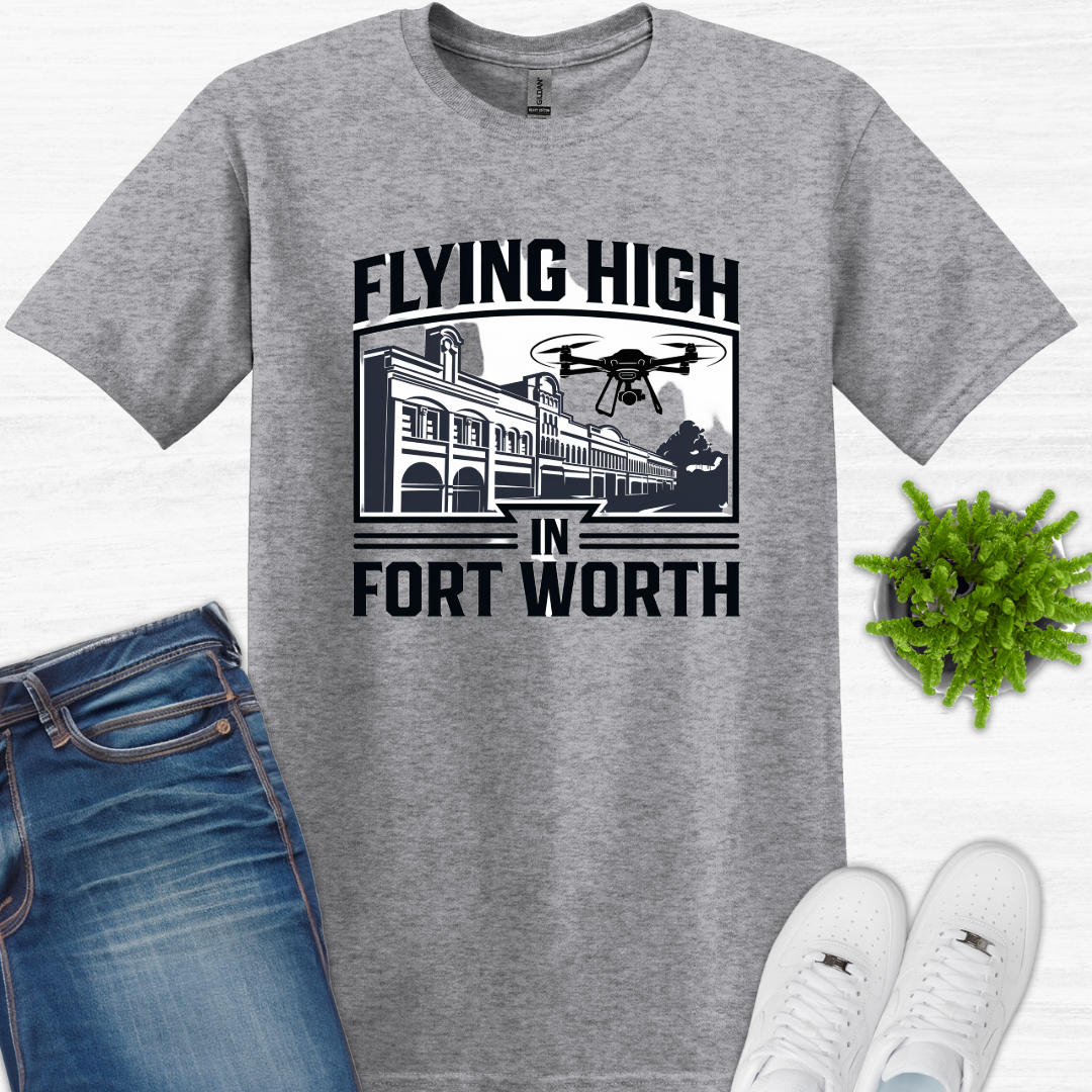 "Flyin’ High in Fort Worth" – V3 Texas Drone T-Shirt