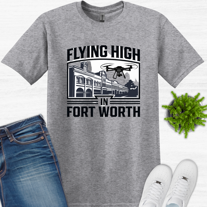 "Flyin’ High in Fort Worth" – V3 Texas Drone T-Shirt