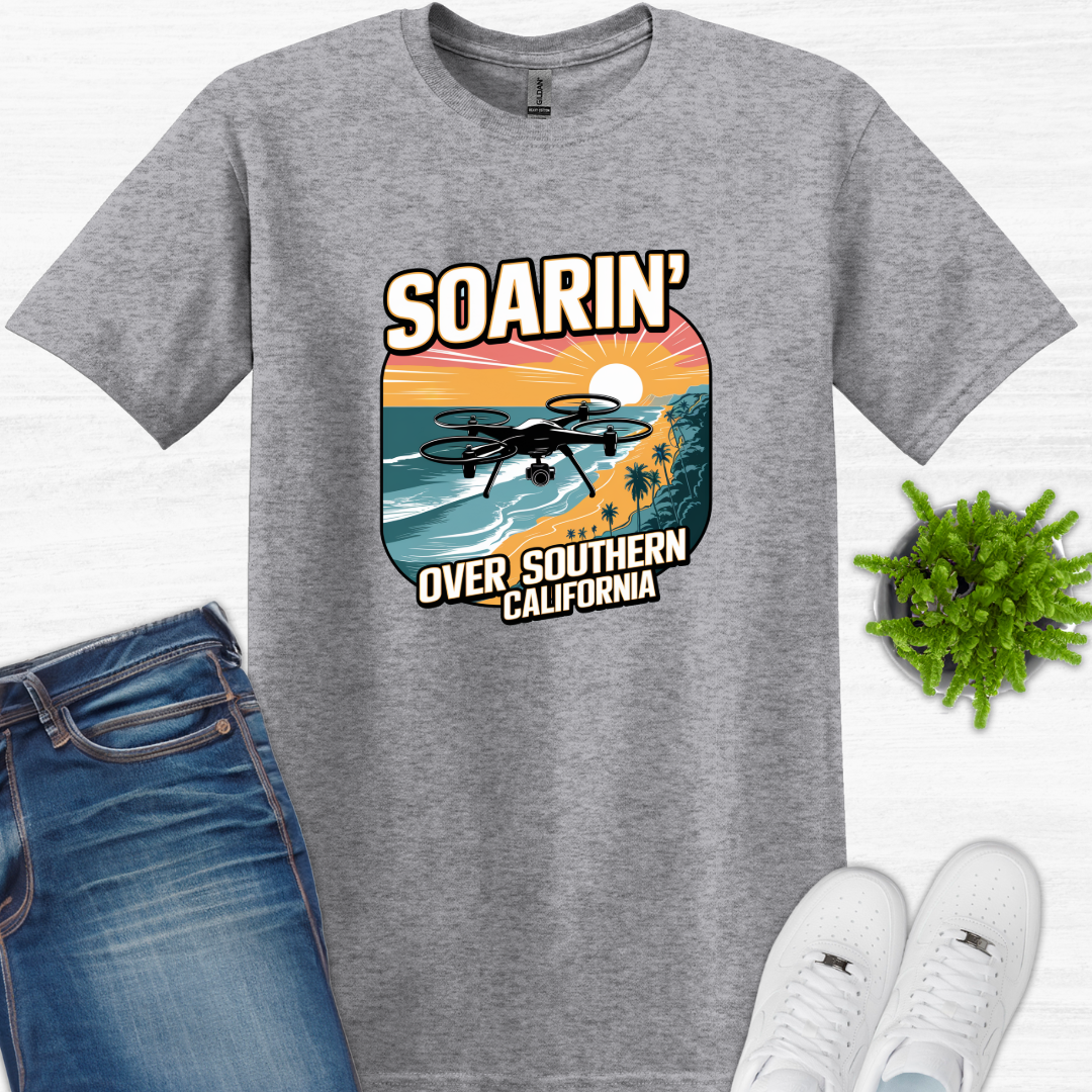 "Soarin’ Over Southern California" V3 – Coastal Drone Pilot T-Shirt