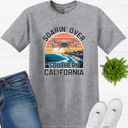 "Soarin’ Over Southern California" V2 – Coastal Drone Pilot T-Shirt