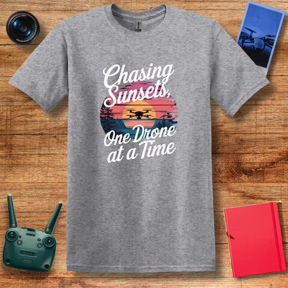 "Chasing Sunsets, One Drone at a Time" Scenic T-Shirt