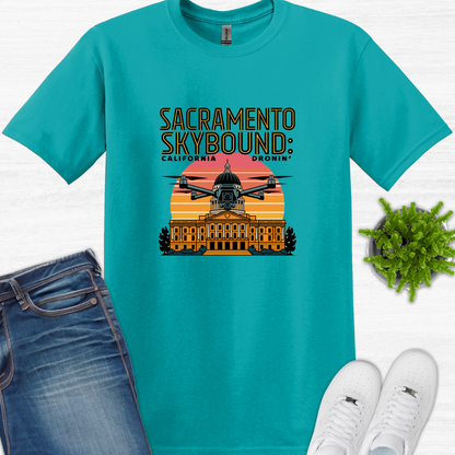 "Sacramento Skybound: California Dronin' " V2 – Drone Pilot T-Shirt