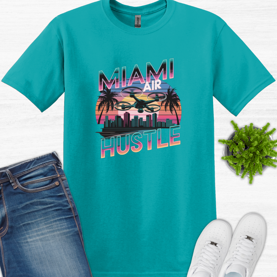 "Miami Air Hustle" V3 – Florida Drone Pilot T-Shirt