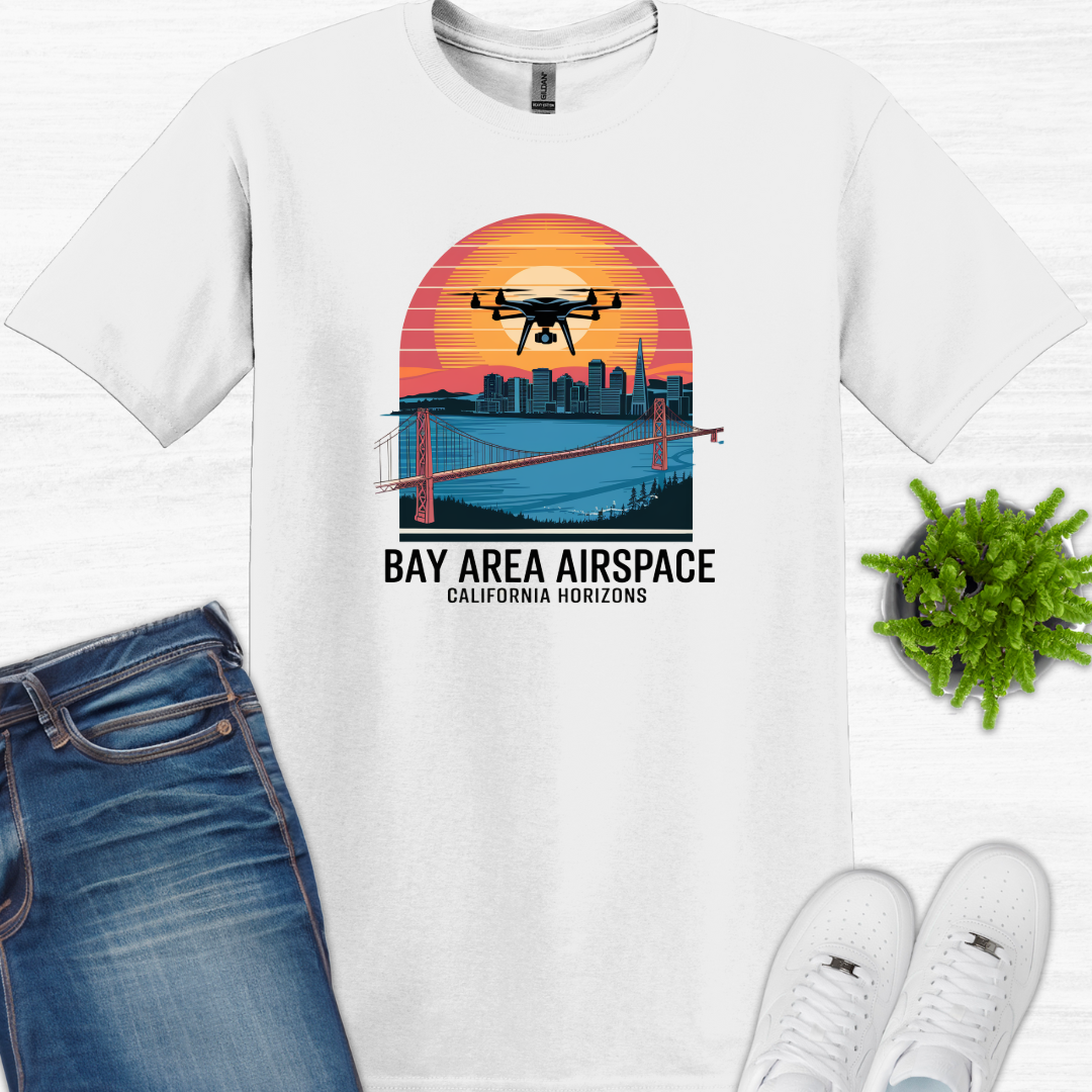 "Bay Area Airspace: California Horizons" San Francisco Drone T-Shirt