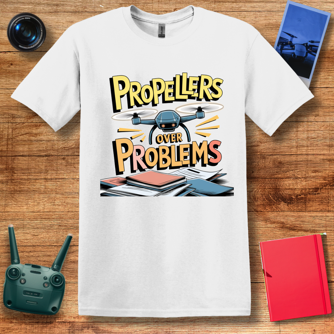 “Propellers Over Problems” Drone T-Shirt