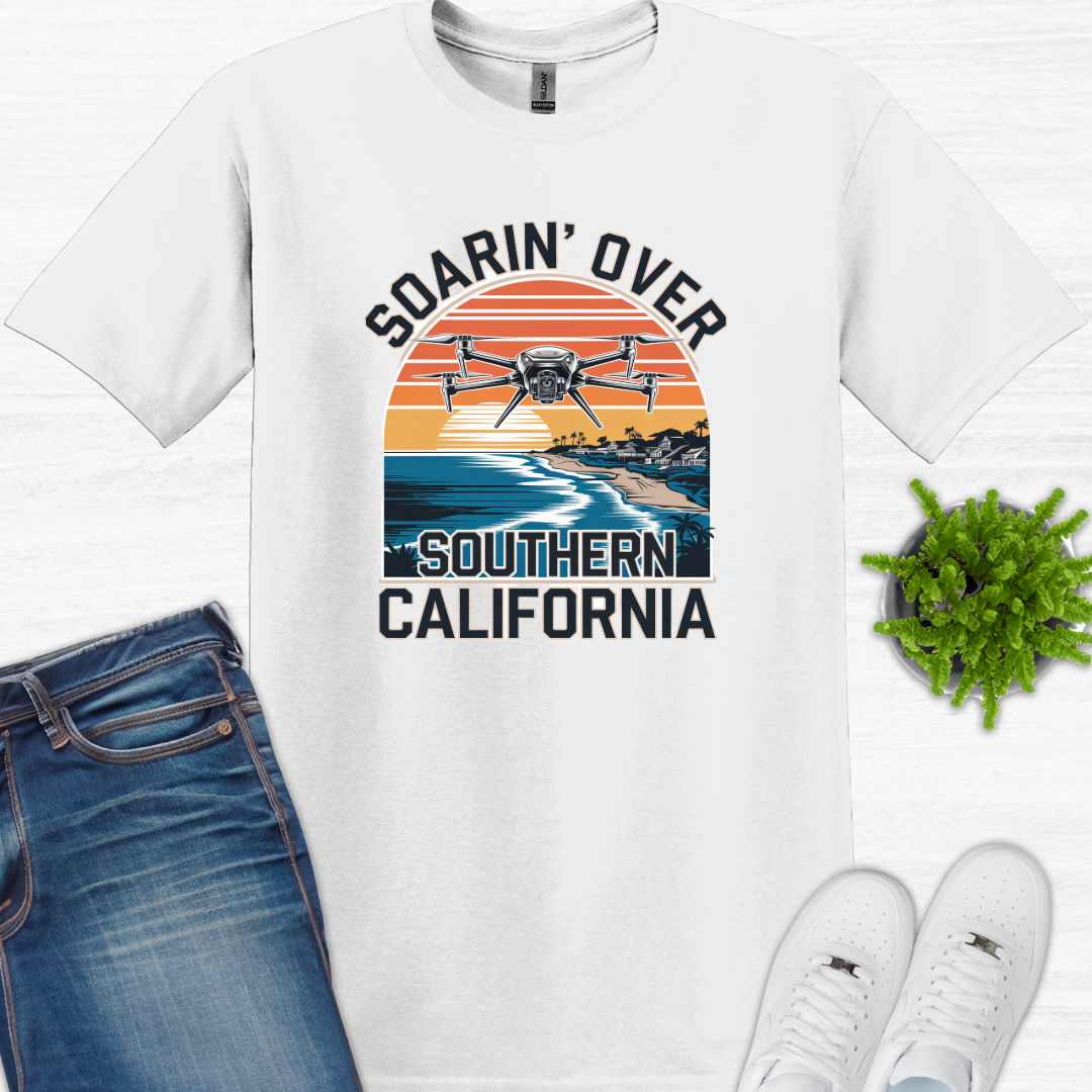 "Soarin’ Over Southern California" V2 – Coastal Drone Pilot T-Shirt